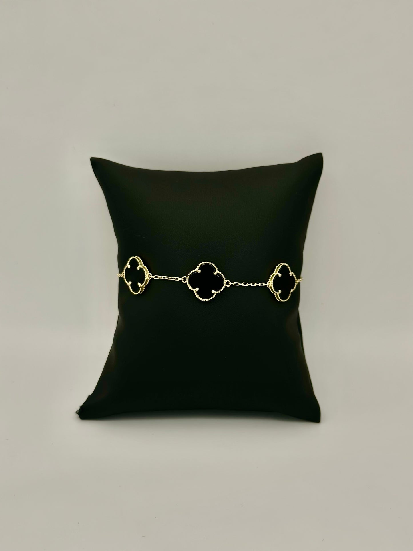 Pulsera Clover Negra 10K
