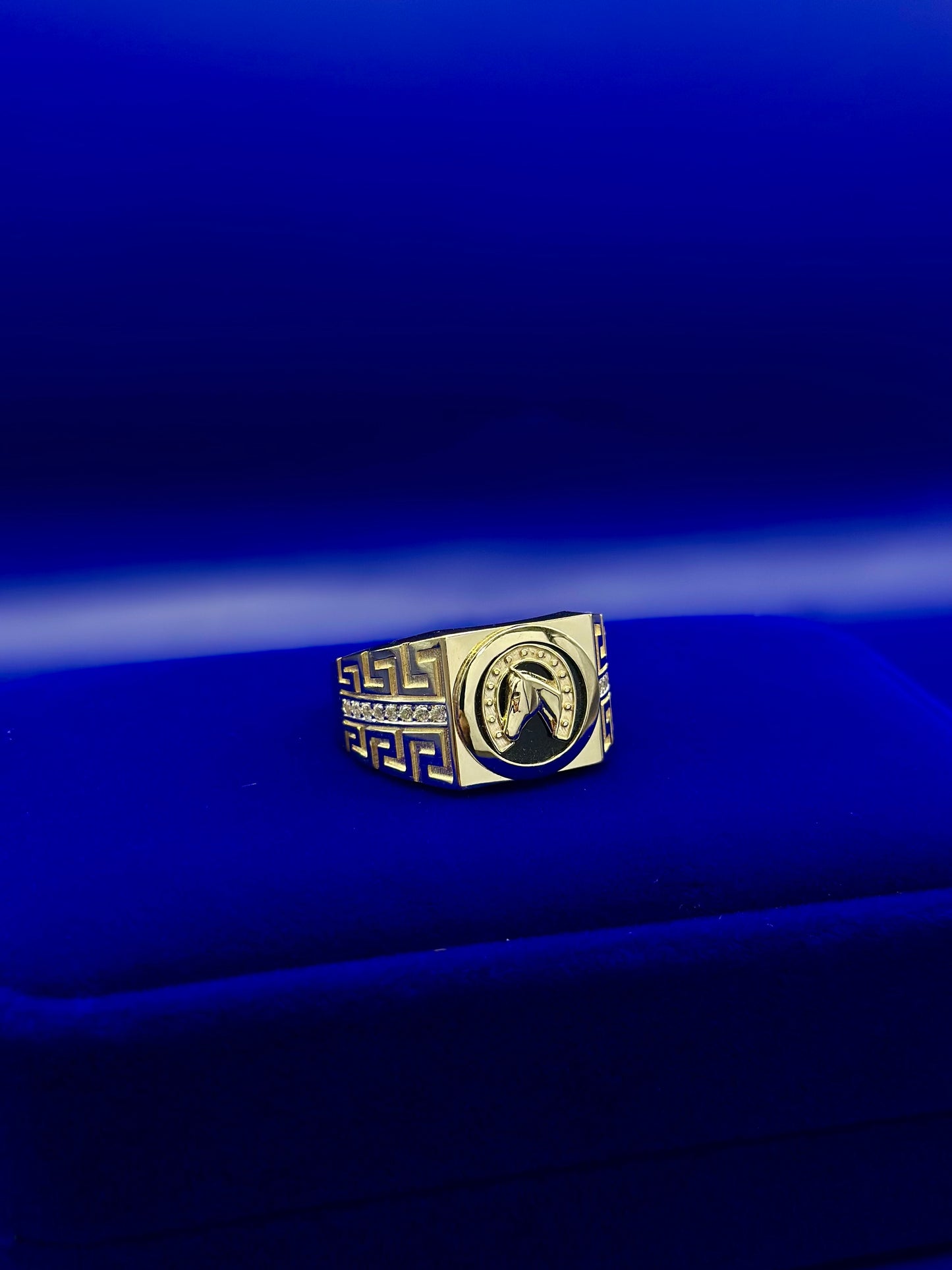 Golden horseshoe and colt ring