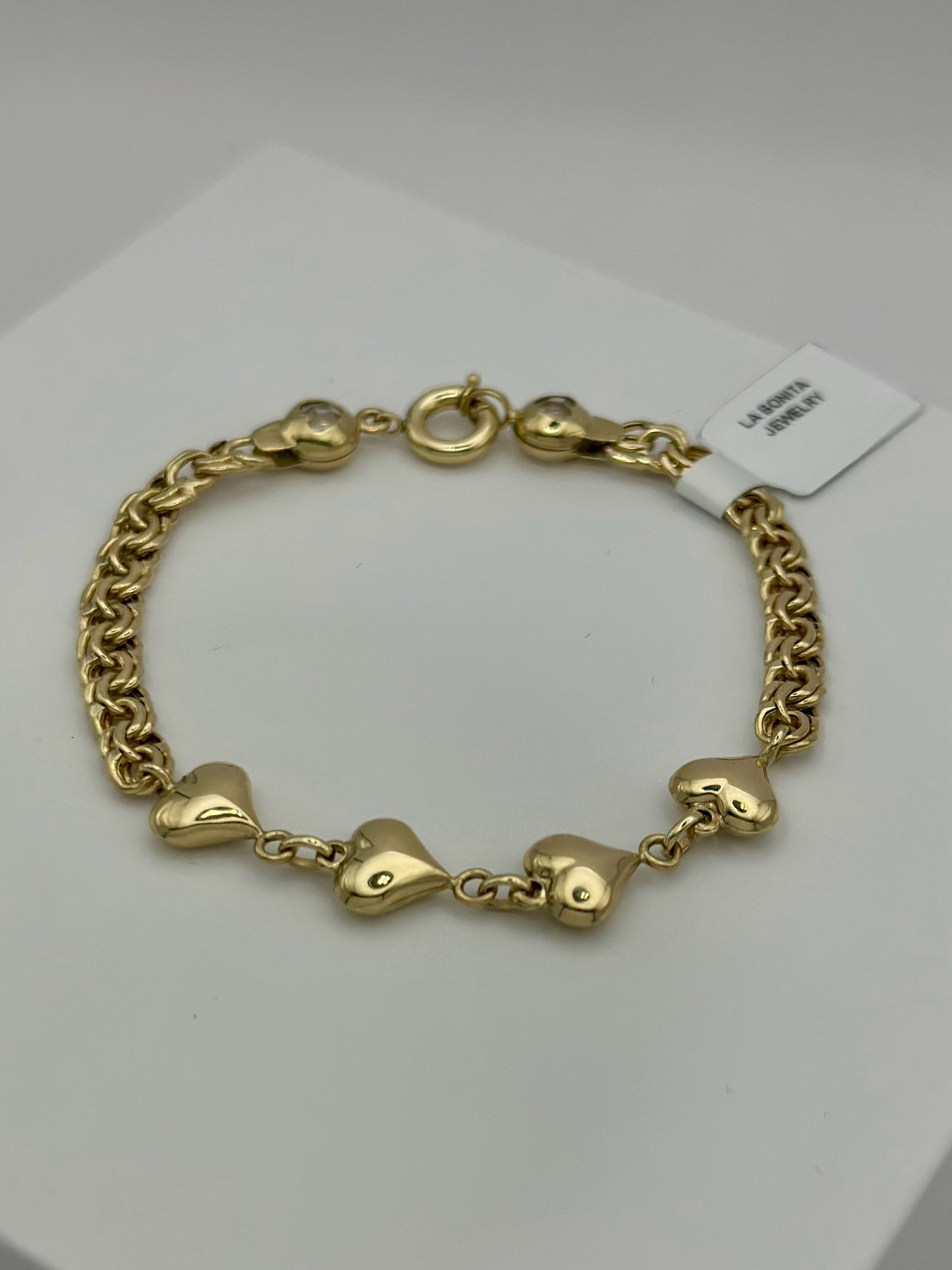 Pulsera Corazon Oro 10k 6.5"