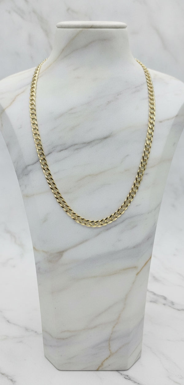 Cadena Sólida Italian Curb en Oro Amarillo 10K (24" x 8mm - 36.62g)
