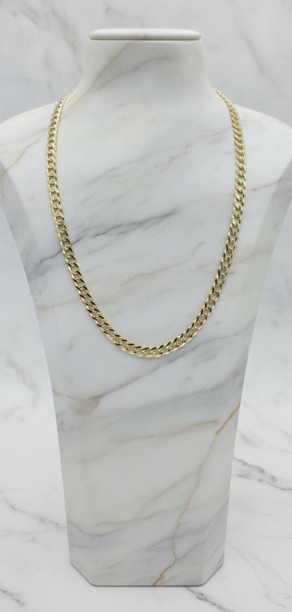 Cadena Sólida Italian Curb en Oro Amarillo 10K (24" x 8mm - 37.75g)