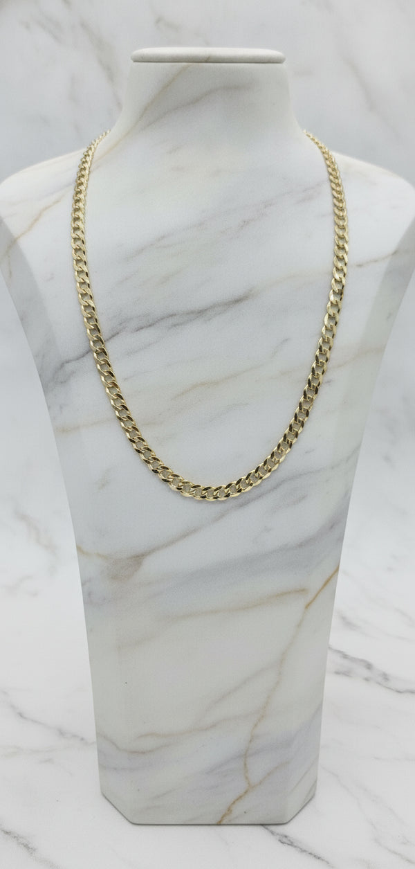 Cadena Sólida Italian Curb en Oro Amarillo 10K (24" x 8mm - 37.00g)