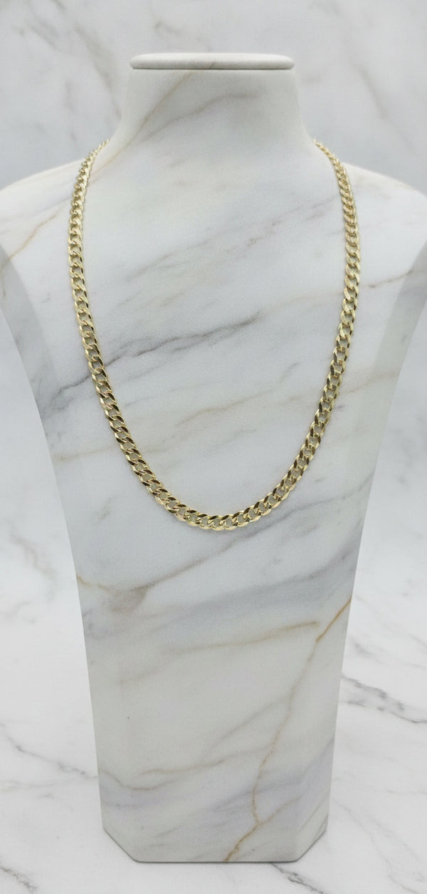 Cadena Sólida Italian Curb en Oro Amarillo 10K (24" x 8mm - 36.76g)