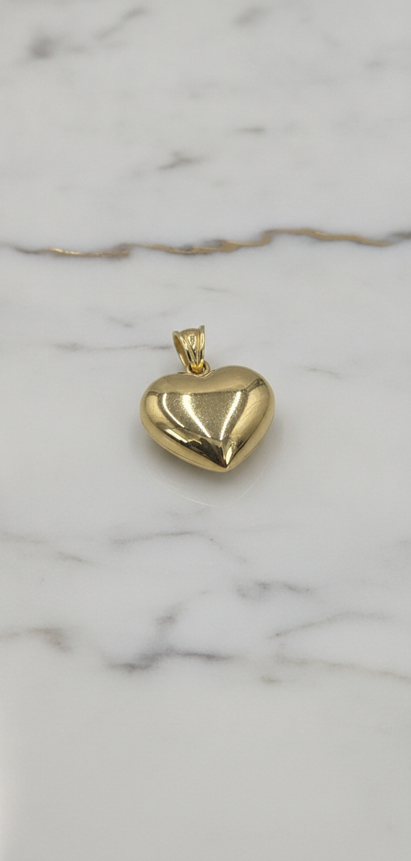 Dije Corazón Bombé 3D Pulido Espejo en Oro Amarillo 10K (0.80g)