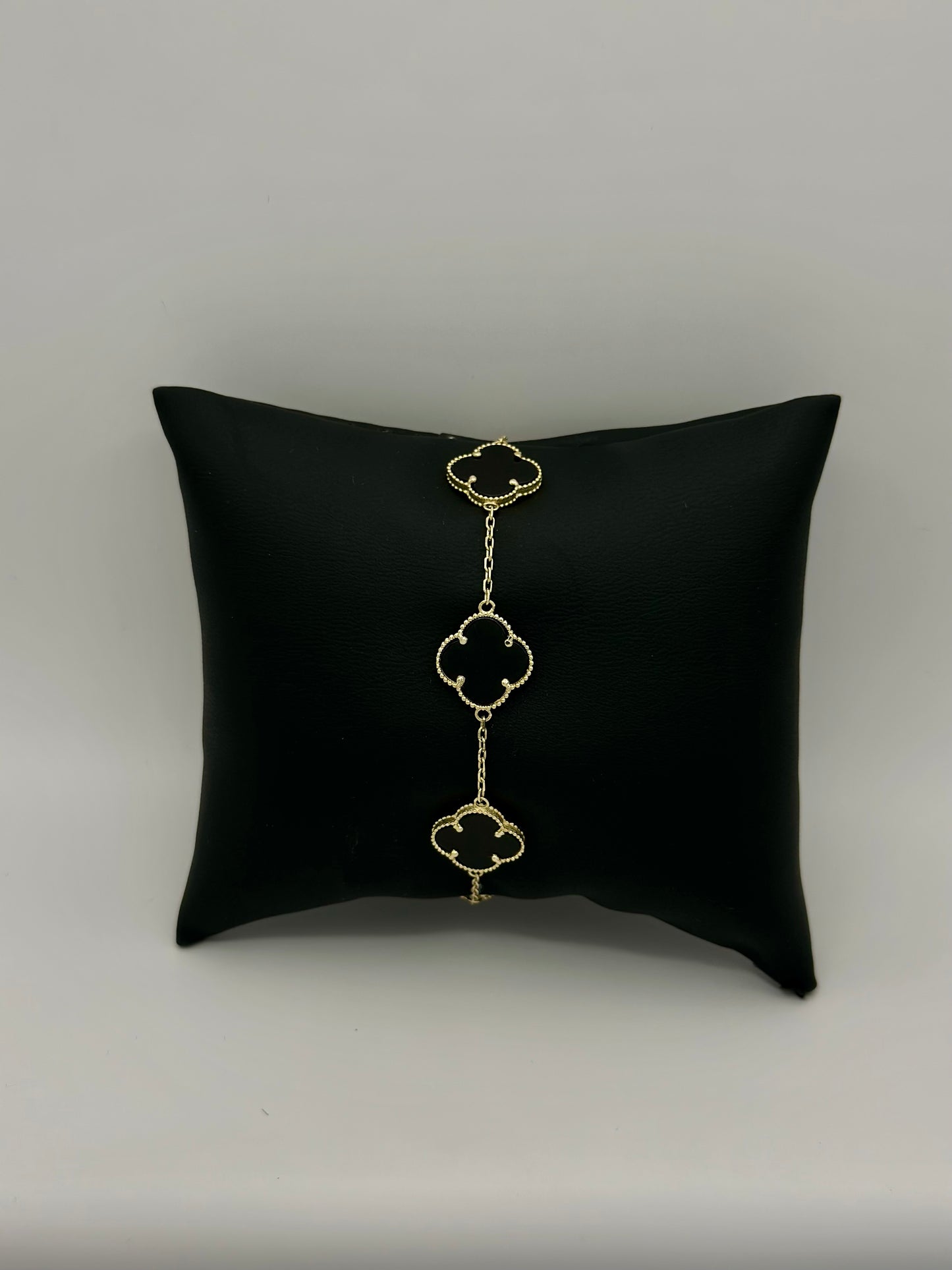 Pulsera Clover Negra 10K