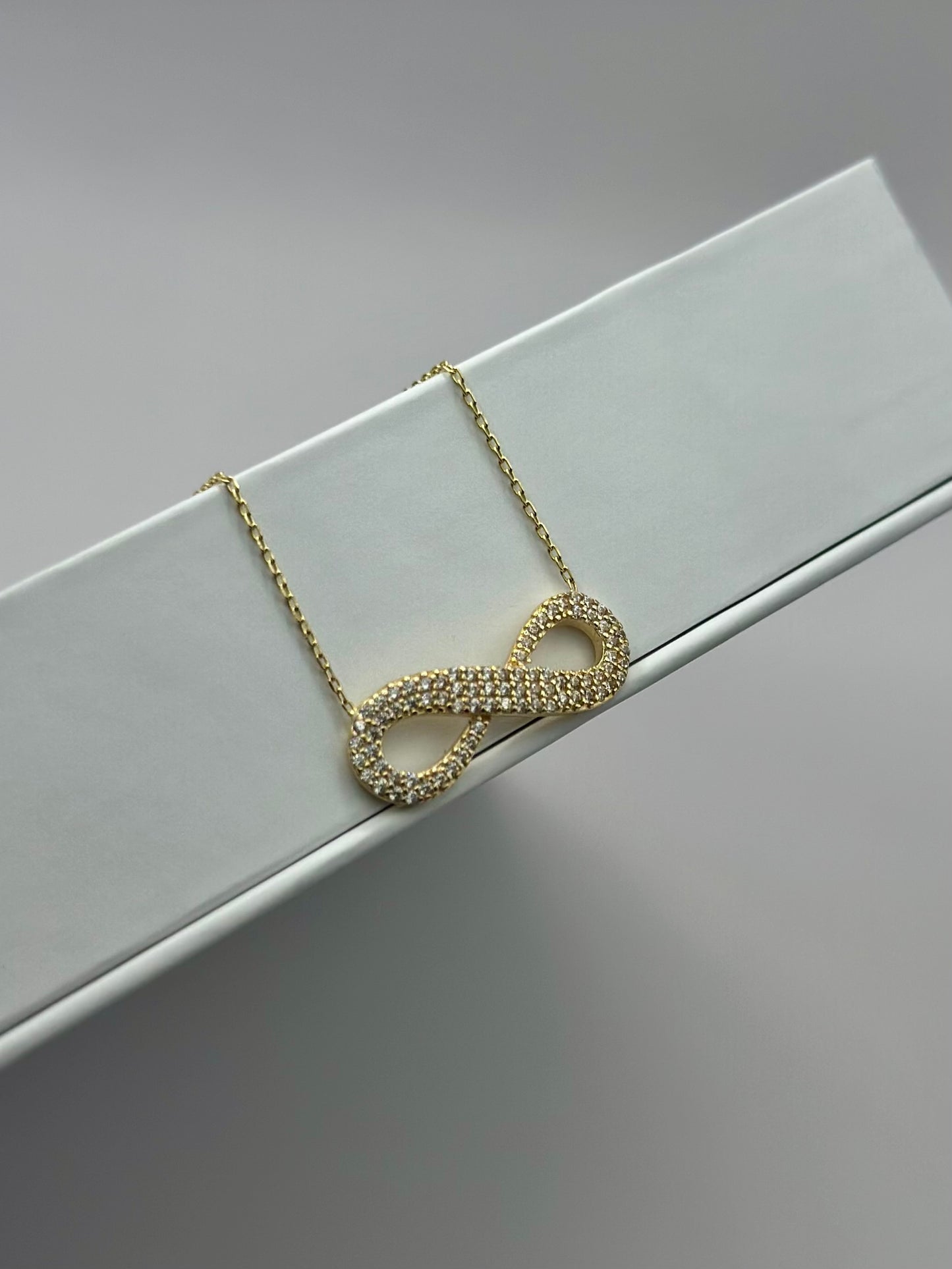 Cadena Mini glam infinito 14k 16"
