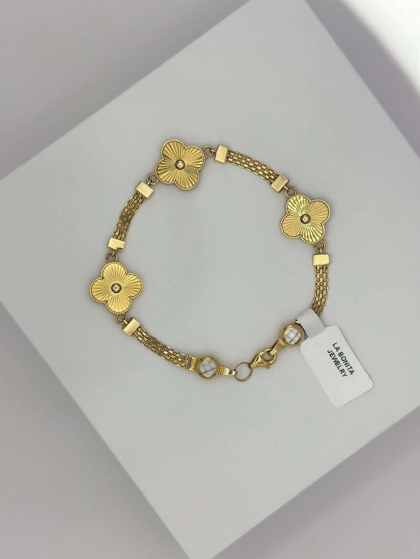 Pulsera Clover Oro 10k 7"