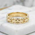 Anillo Tejido Pantera de Triple Hilera en Oro Amarillo 10K - 2.40g
