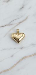 Dije Corazón Bombé 3D Pulido Espejo en Oro Amarillo 10K (1.09g)