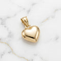 Dije Corazón Abombado Liso Mini en Oro Amarillo 10K - 0.54g