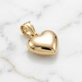 Dije Corazón Abombado Liso Mini en Oro Amarillo 10K - 0.54g