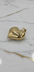 Dije Corazón Bombé 3D Grande Pulido Espejo en Oro Amarillo 10K (7.15g)
