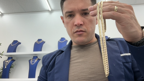cadena solido 10K Cuban Link 24''x6mm 62.11