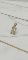 Dije Letra Inicial N con Corona y Zirconias en Oro Amarillo 10K (1.05g)