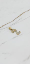 Dije Letra Inicial Z con Corona y Zirconias en Oro Amarillo 10K (0.83g)