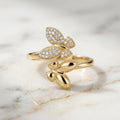 Anillo Doble Mariposa Bypass en Oro Amarillo 10K - 2.09g