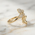 Anillo Doble Mariposa Bypass en Oro Amarillo 10K - 2.09g