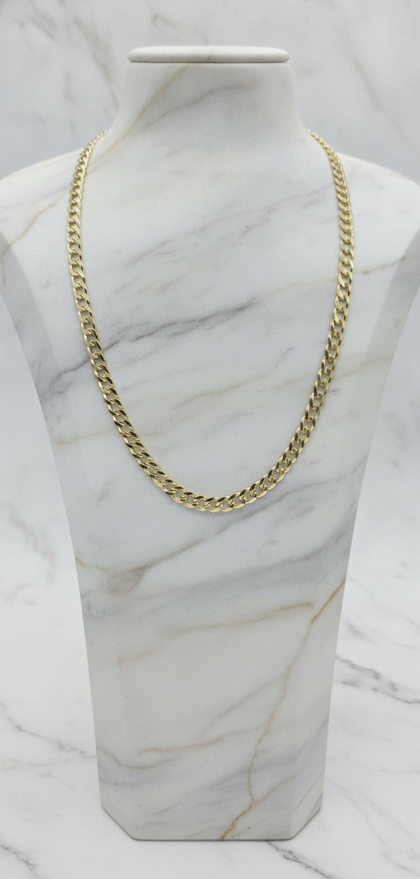 Cadena Sólida Ultra Fina Italian Curb en Oro Amarillo 10K (20" x 1.5mm - 1.50g)