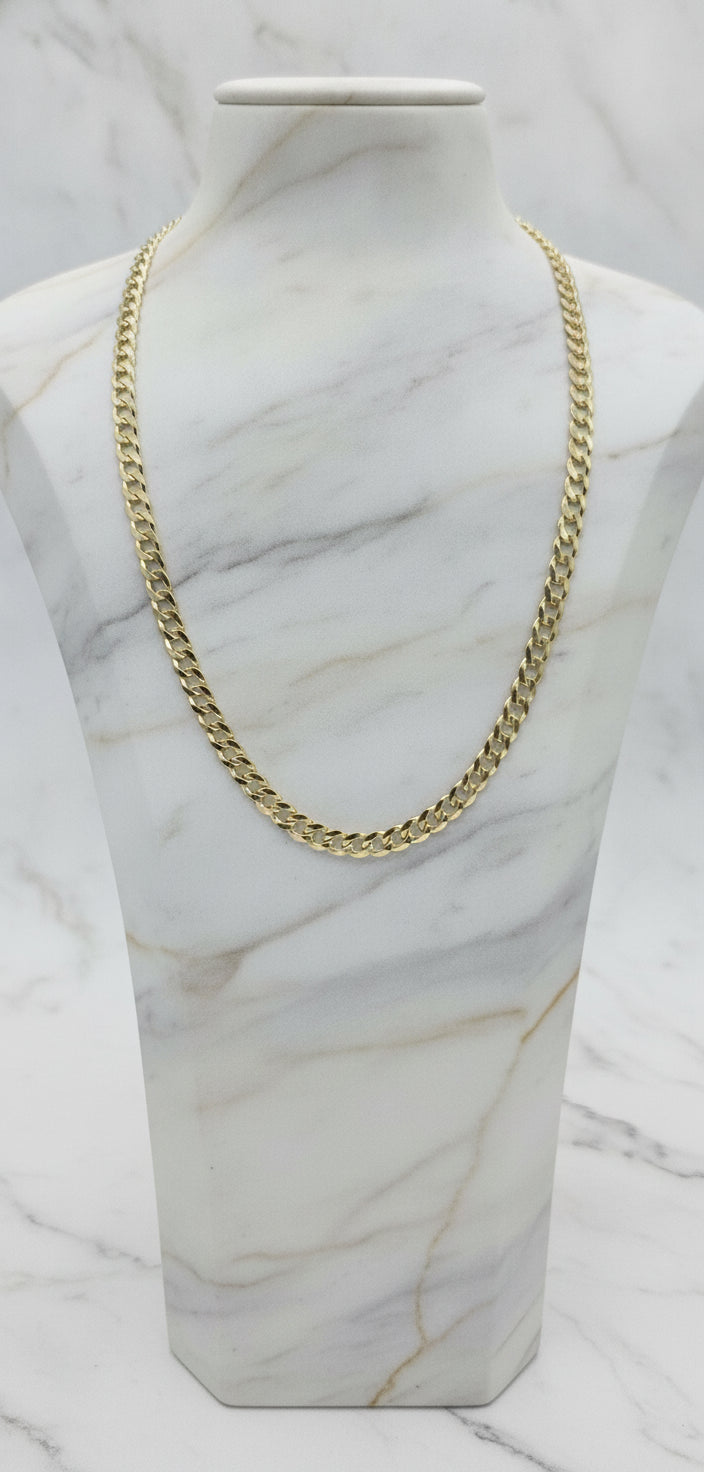 Cadena Sólida Ultra Fina Italian Curb en Oro Amarillo 10K (20" x 1.5mm - 1.50g)