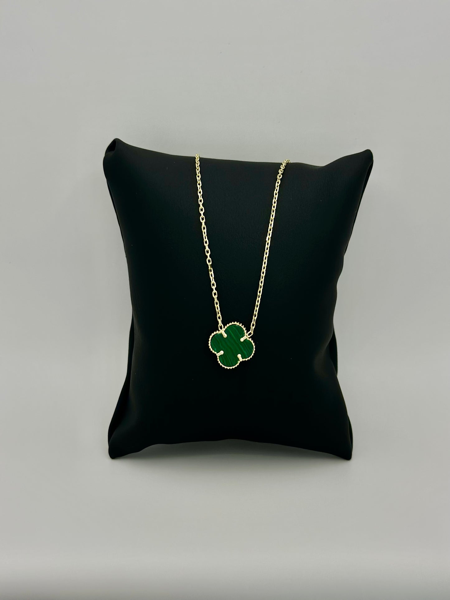 Green Clover Necklace 10K