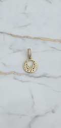 Dije Circular Alas de Ángel Caladas con Zirconias y Reasa Pavé en Oro Amarillo 10K (1.61g)