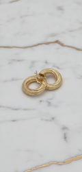 Aretes Argollas Torcidas Nevadas Compactas (1x5mm) en Oro Amarillo 10K - 2.15g