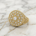 Anillo Rosetón Estrella de 8 Puntas de Hombre en Oro 10K Talla 11 - 6.51g