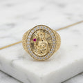Anillo Virgen de la Caridad del Cobre en Oro Amarillo 10K - 6.89g