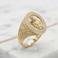 Anillo Virgen de la Caridad del Cobre en Oro Amarillo 10K - 6.89g