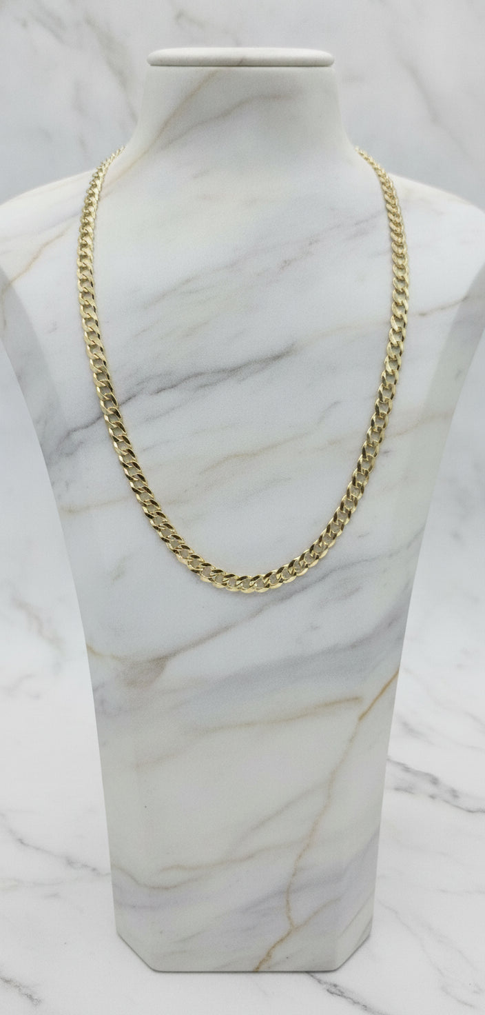 Cadena Sólida Italian Curb en Oro Amarillo 10K (24" x 8mm - 37.75g)