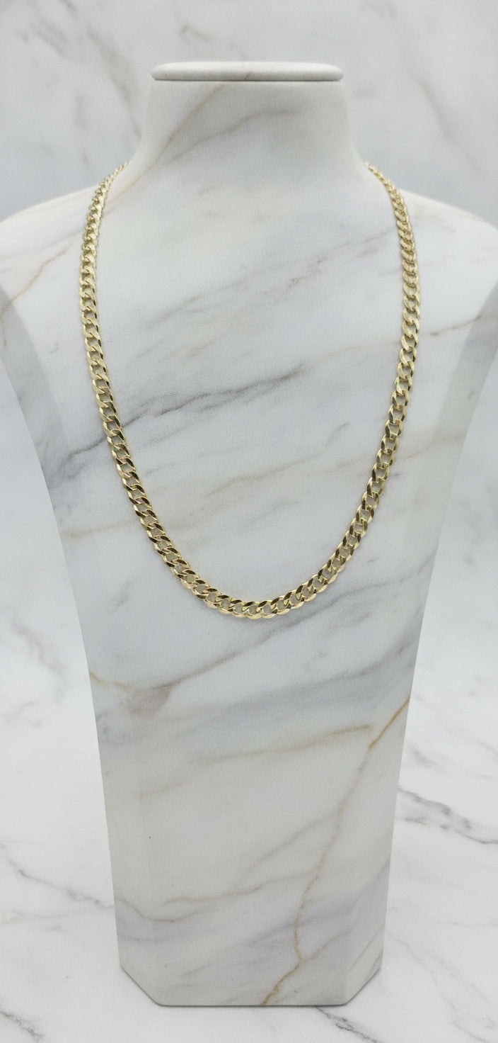 Cadena Sólida Italian Curb en Oro Amarillo 10K (24" x 8mm - 36.76g)