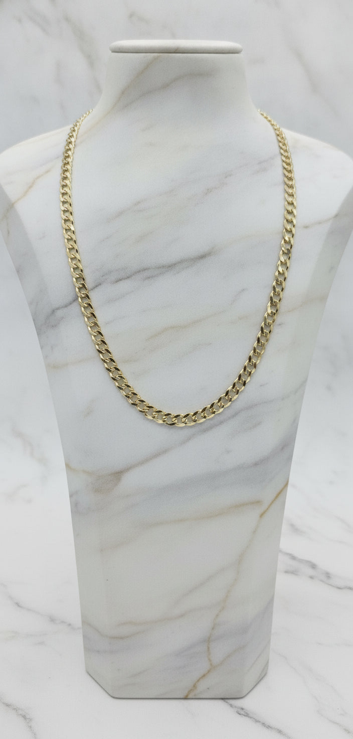 Cadena Sólida Italian Curb en Oro Amarillo 10K (20" x 6.9mm - 21.60g)