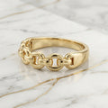 Anillo Eslabones de Cadena Ovalados en Oro Sólido 10K Talla 8 - 2.47g