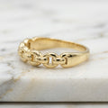 Anillo Eslabones de Cadena Ovalados en Oro Sólido 10K Talla 8 - 2.47g
