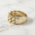 Anillo de Eslabón Cubano Grueso en Oro Amarillo Sólido 10K (Talla 7) - 3.70g