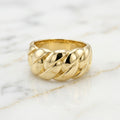 Anillo Trenzado Croissant Abombado en Oro Amarillo 10K (Talla 8) - 3.00g