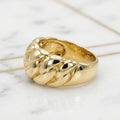 Anillo Trenzado Croissant Abombado en Oro Amarillo 10K (Talla 8) - 3.00g