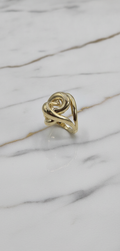 Anillo Nudo Escultural en Espiral de Oro Amarillo Sólido 10K (Talla 7) - 2.61g