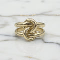 Anillo de Doble Aro con Nudo Entrelazado Pulido en Oro Amarillo 10K (Talla 6) - 1.80g