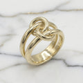 Anillo de Doble Aro con Nudo Entrelazado Pulido en Oro Amarillo 10K (Talla 6) - 1.80g