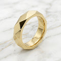 Anillo Alianza Geométrica Facetada Octagonal en Oro Amarillo 10K (Talla 9) - 2.36g