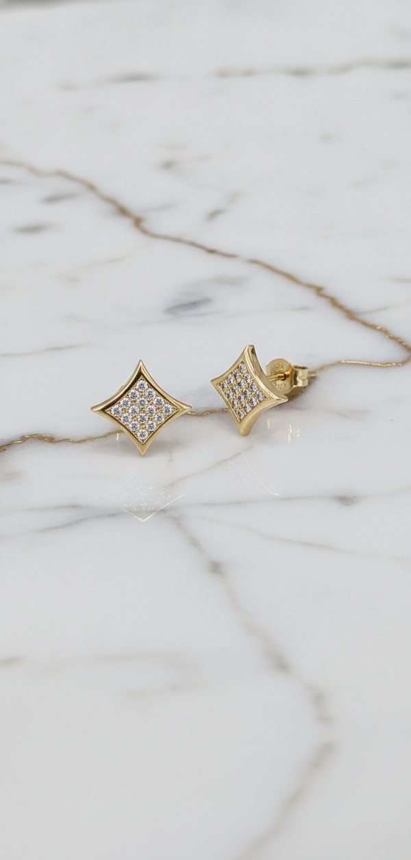 Aretes Hollow 10K cz 1.19