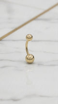 Piercing de Ombligo Clásico de Doble Esfera Lisa en Oro Amarillo de 10K (1.40g)