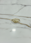 Anillo Domo Ovalado Acanalado en Oro Amarillo 10K - 1.53g