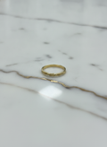 Anillo Banda Entrelazada de Cordón Trenzado y Aro Liso en Oro Amarillo 10K - 1.65g