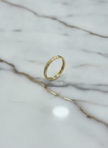 Anillo Banda Entrelazada de Cordón Trenzado y Aro Liso en Oro Amarillo 10K - 1.65g