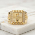 Anillo Hollow 10K Men Fancy Ring cz 11 4.38