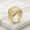Anillo Hollow 10K Men Fancy Ring cz 11 4.38