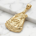 Dije Silueta Virgen de la Caridad del Cobre en Relieve en Oro Amarillo 10K - 1.31g