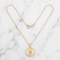 Cadena Tejido Eslabón Diamantado con Dije Medalla "I Love You" y Doble Corazón Central en Oro Amarillo 10K - 1.45g